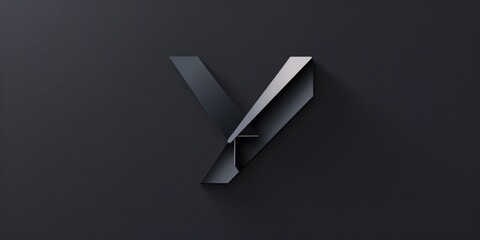 Aufkleber - A black wall with the letter Y painted on it. Suitable for graphic design projects