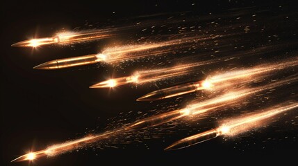 Poster - A group of jets flying through the night sky. Suitable for aviation or military themed projects