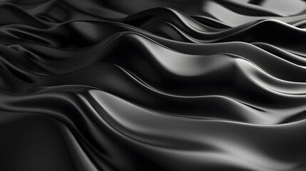 Wall Mural -  wavy black texture background. Generative AI.