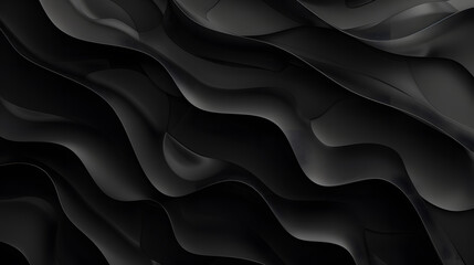 Poster -  wavy black texture background. Generative AI.