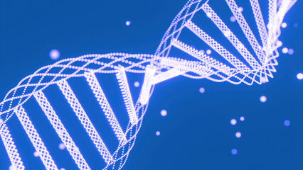 Poster - DNA genome double helix. Design. Science and medicine concepts. Medical research, genetic engineering.
