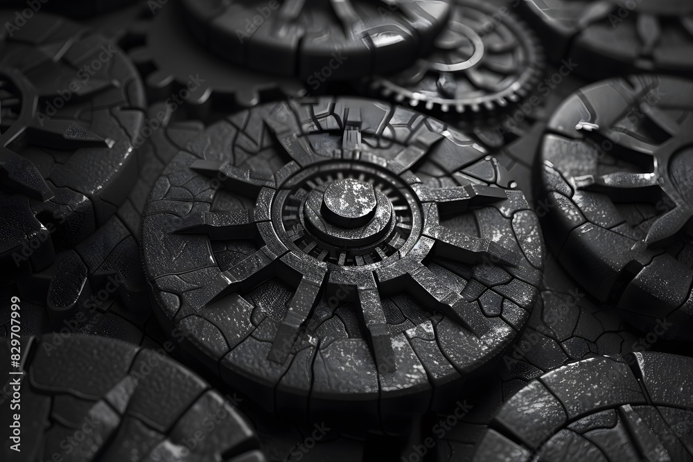 Abstract Mechanical Gears Background - Industrial, Futuristic Design ...
