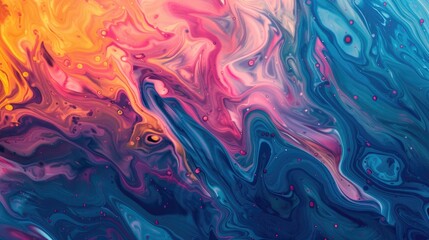 Poster - Vivid Colors in Motion Collection Liquid Paint Patterns for Creative Wallpaper