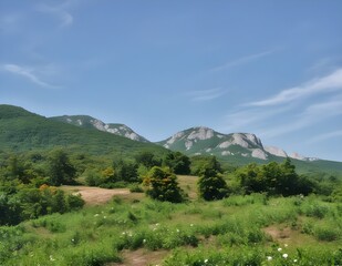 Sticker - AI generated illustration of the iconic mount Bulam in South Korea