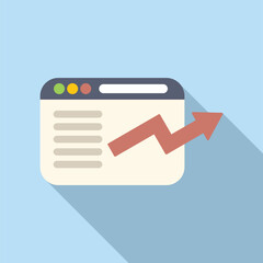 Poster - the concept of web growth illustrated with a vector graphic design showing a browser and an arrow ri