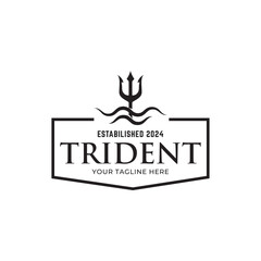 Trident logo vector design concept isolated on white background