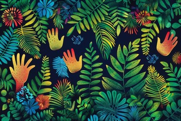  Vibrant jungle pattern, representing the complexity of digital data protection and privacy.