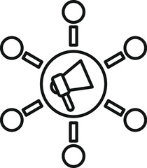 Poster - A simple vector icon representing digital marketing and social media outreach