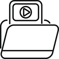 Poster - minimalist line drawing of a digital video camera icon, suitable for web and app design