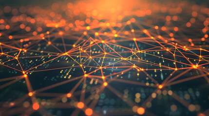 Poster - onnection and network concept. 3D Rendering texture background. Generative AI.