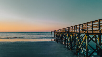 Sticker - Beautiful view of a sunrise over Isle of Palms beach in Charleston