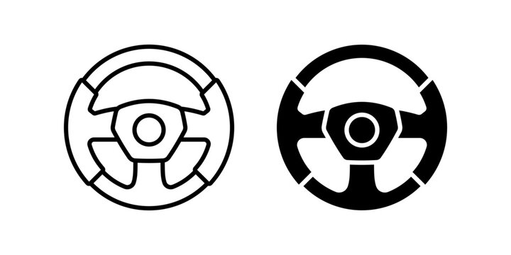 Steering Wheel icon set. for mobile concept and web design. vector illustration