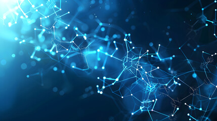 Aufkleber - Template for science and technology presentation. Plexus style background