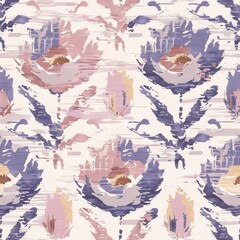 Naklejka na meble Seamless floral ikat print.
