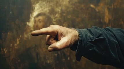 Poster - A man is pointing a finger