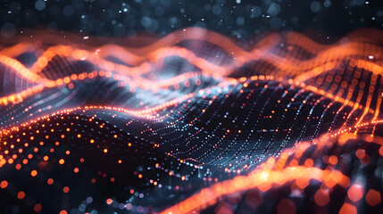 Aufkleber - Data technology background. Abstract background. Connecting dots and lines on dark background. 3D rendering. 4k