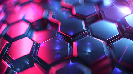 Poster - Abstract background hexagon pattern. Generative AI.