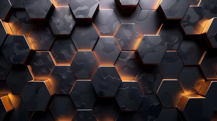 Poster - Abstract background hexagon pattern. Generative AI.