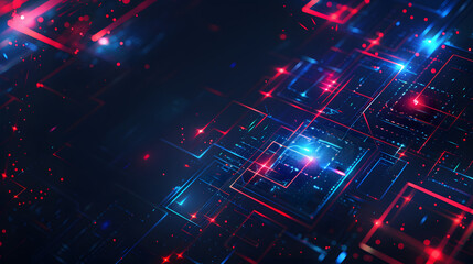 Aufkleber - Abstract geometric shape technology digital hi tech concept background. Space for your text