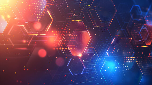 Abstract geometric shape technology digital hi tech concept background. Space for your text