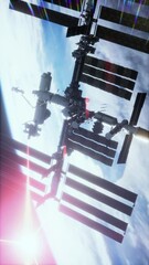 Wall Mural - view of the Earth and International space station is orbiting the Earth Elements furnished by NASA, vertical