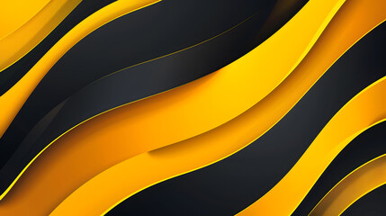 Poster - abstract modern yellow lines background vector illustration. Generative AI.