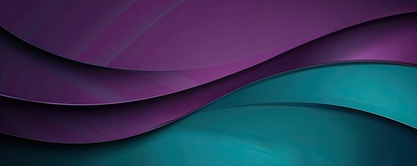 Poster - Royal Purple and Dark Teal background with gradient color, simple vector shapes and lines, geometric shape, cartoon style, flat design, for social media banner template