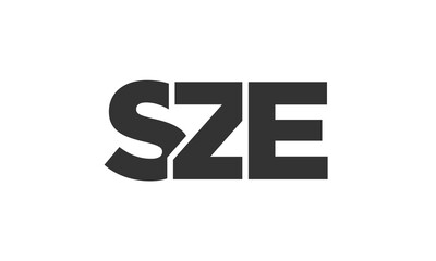 Poster - SZE logo design template with strong and modern bold text. Initial based vector logotype featuring simple and minimal typography. Trendy company identity.