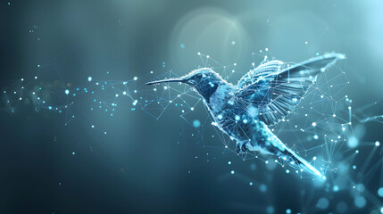 Aufkleber - graphic digital bird flying connection technology concept