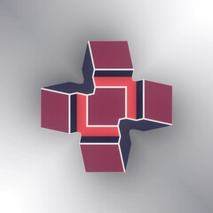Fototapete - Colorful geometric shapes on a light background. 3d rendering digital illustration