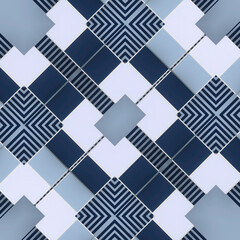 Poster - Kaleidoscopic 3d rendering illustration of stunning simple geometric shapes