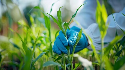 Sticker - Biotechnology is revolutionizing agriculture by developing genetically modified crops that are resistant to pests and diseases, ensuring food security and sustainability for future generations.