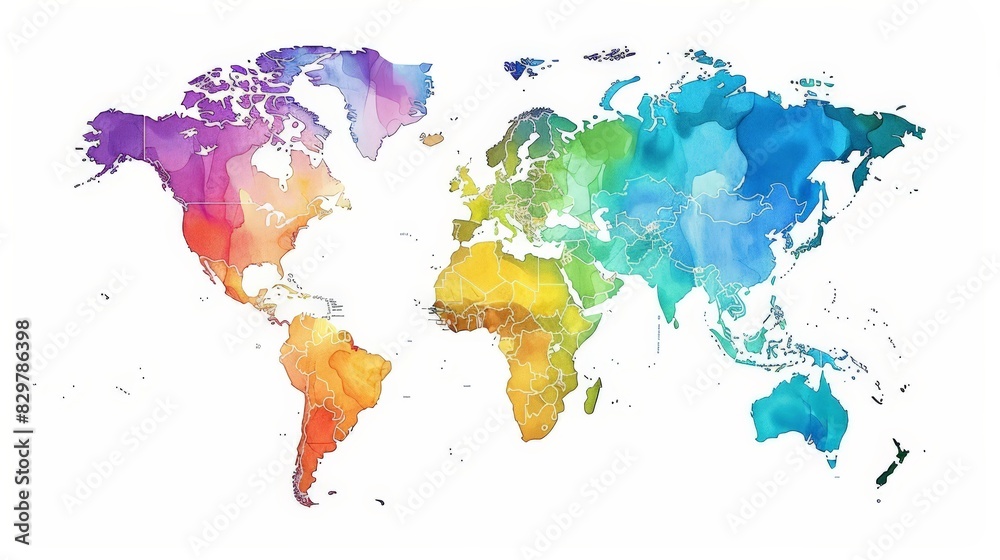 Develop a world map focusing on the distribution of major languages ...