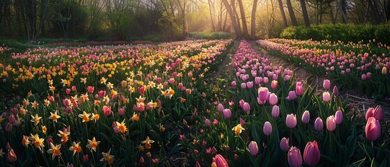 Poster - tulip field