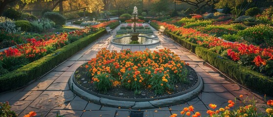 Wall Mural - flowers in big park