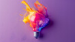 © Sami - Creative inspiration concept with colorful lightbulb made from liquid glass