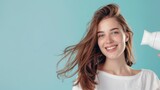 Woman Model Using a Hair Dryer