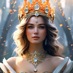 Wall Mural - princess with crown