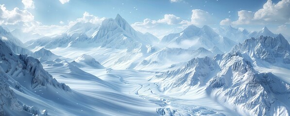 Wall Mural - View of a snow-capped mountain