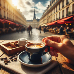 Poster - taking coffee in street