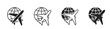 © Назарій - air travel icon set. plane and world. vacation, journey and aviation symbols. isolated vector images for tourism design