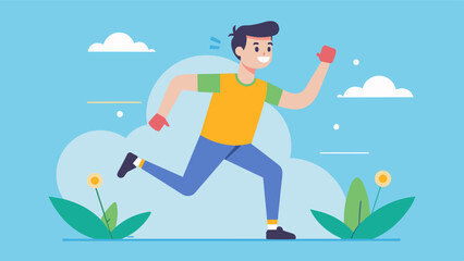 A video of the man engaging in a physical activity that he once avoided due to fear of judgment but now enjoys without a care in the world.. Vector illustration