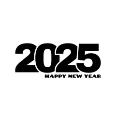 Wall Mural - Happy new year 2025 with typography number logo. Page cover for banners, [lanners, calendars