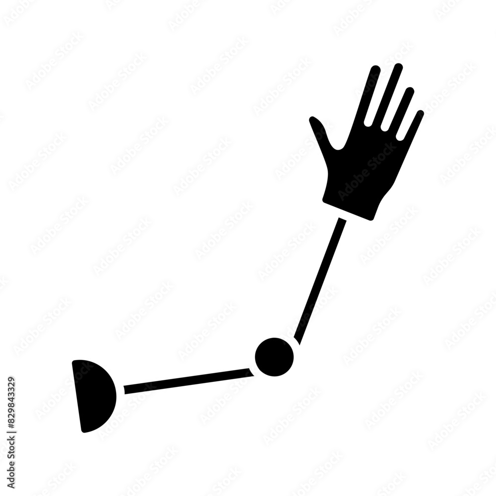 Prosthetic arm set icon. Artificial limb, bionic hand, robotic arm, assistive technology, rehabilitation, mobility aid, prosthesis, amputation support, advanced medical device.