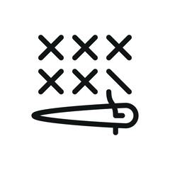 Poster - Cross-stitch isolated icon, cross stitch vector symbol with editable stroke