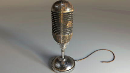 Wall Mural - Vintage Microphone Used in Voice Over Recordings and Radio Broadcasts