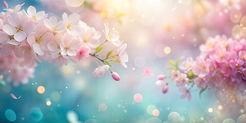 Naklejka na meble Pastel Petals Blur: A soft pastel-colored blurred background with hints of various flower petals, creating a dreamy spring feel.
