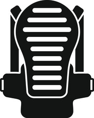 Poster - simplified black and white icon of a modern backpack suitable for various digital design uses