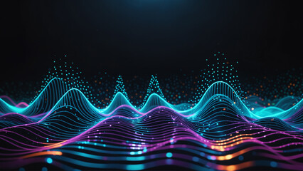 Wall Mural - abstract neon colors background wave