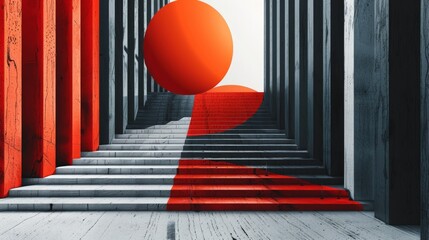Wall Mural - design an abstract optical illusion with a minimalist approach. use bold, simple shapes and strategi